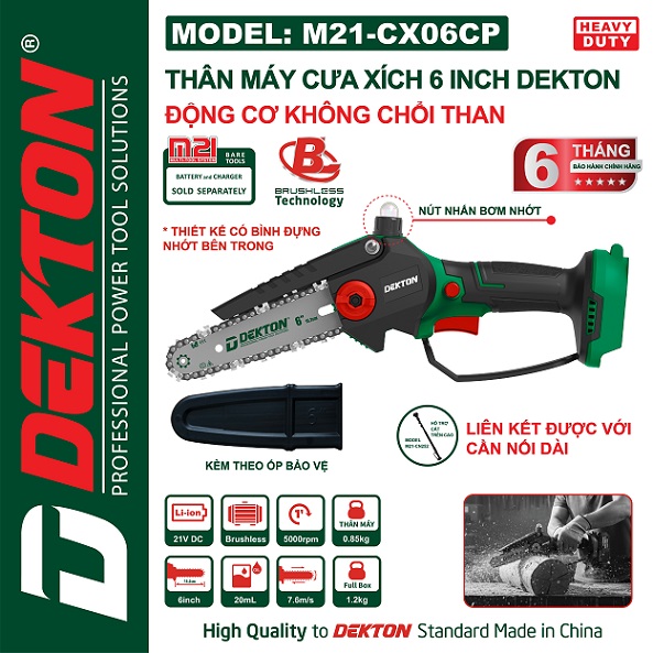 Máy cưa xích pin Dekton M21-CS06BLC ( chưa có sạc)