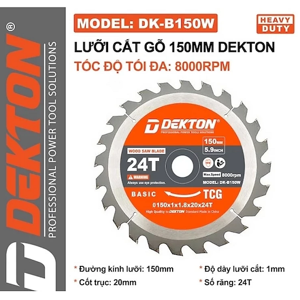 Lưỡi cắt gỗ dekton dk-b150w