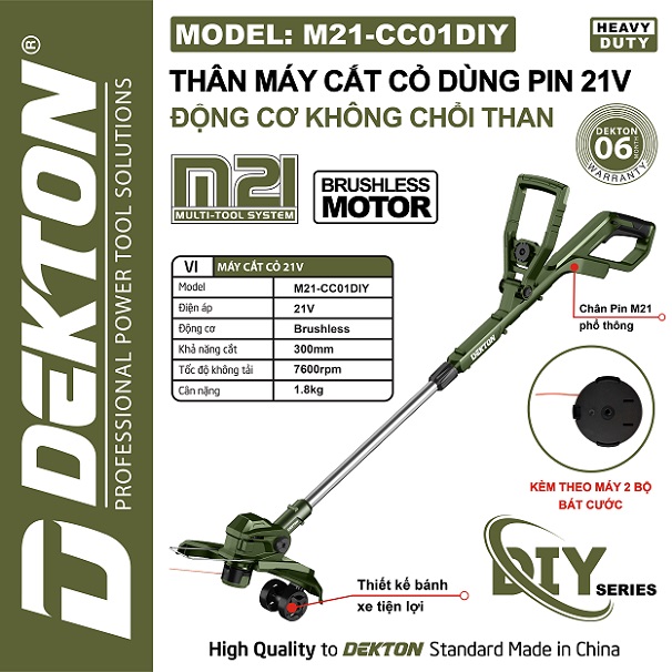 Máy cắt cỏ dekton 21v M21-CC01DIY