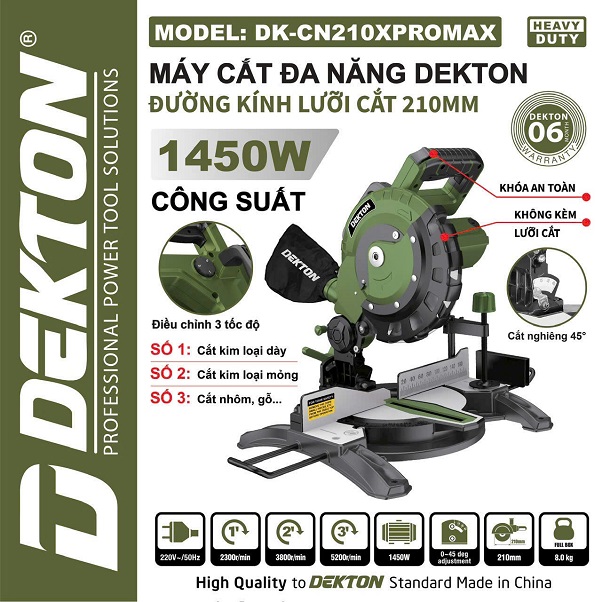 Máy cắt nhôm đa năng dekton dk-cn210xpromax