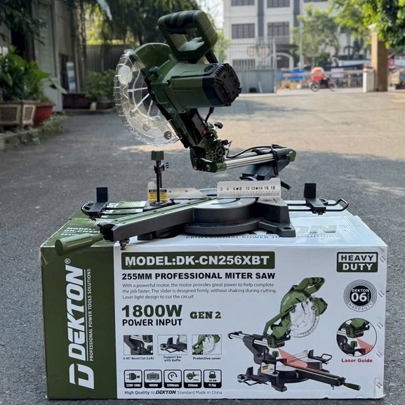 Máy cắt nhôm Trượt dekton CN256BT ( Máy đã có lưỡi 255mm, 120 răng )