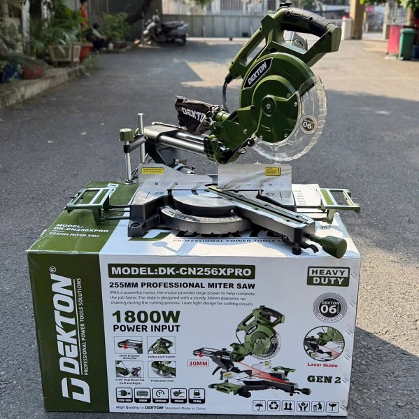 Máy cắt nhôm trượt dekton dk-cn256xpro cắt nghiêng 2 bên