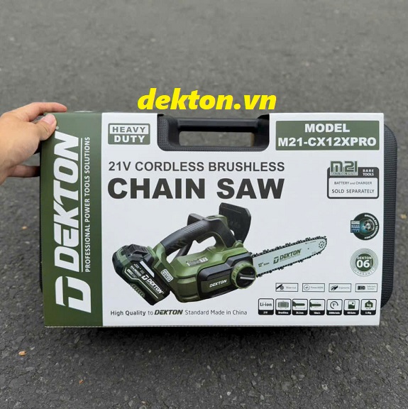 Máy cưa xích pin dekton m21-cx12xpro