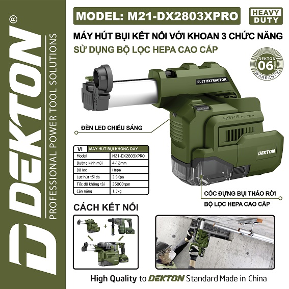 hút bụi m21-dx2803xpro dùng cho máy khoan dekton