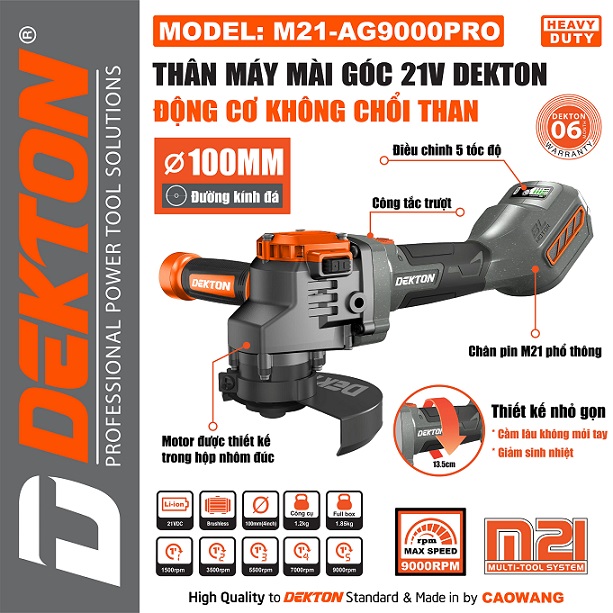 Máy mài pin 5 tốc độ dekton m21-ag9000pro