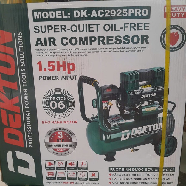 Máy Nén Khí Không Dầu Dekton DK-AC2925Pro