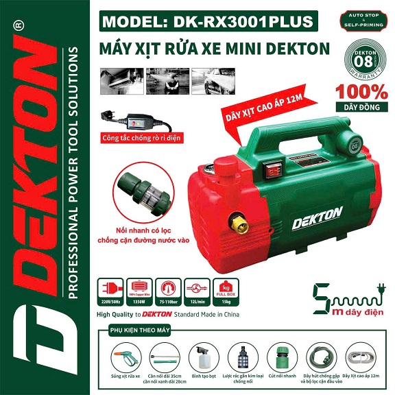 Máy rửa xe dekton dk-rx3001plus