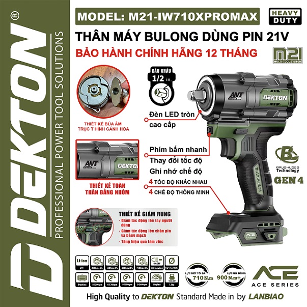 Máy siết bulong dekton m21-iw710xpromax