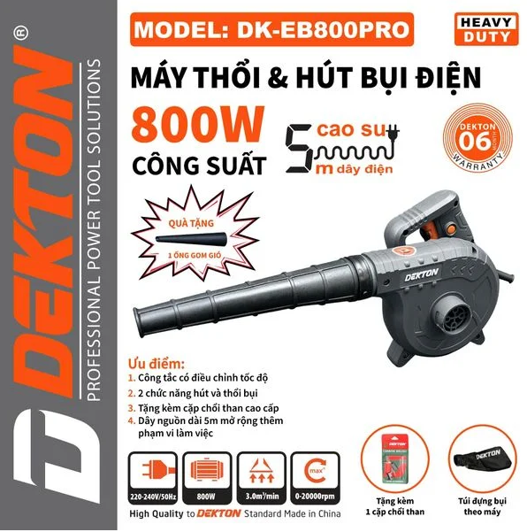 Máy thổi bụi dekton dk-eb800pro