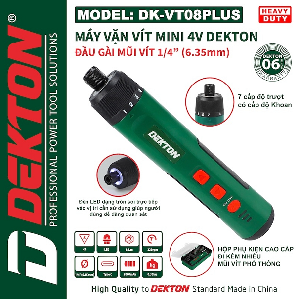 Máy vặn vit mini dekton dk-vt08plus