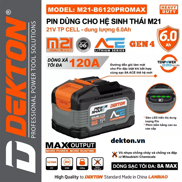 Pin dekton m21-b6120xpromax